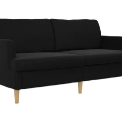 Canapé 3 Places En Lin Noir