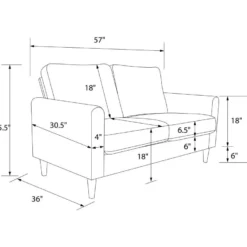 Canapé 2 Places En Lin Bleu -Promos Chesteris Boutique canape 21489029