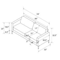 Canapé 3 Places En Lin Marine -Promos Chesteris Boutique canape 21489321