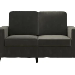 Canapé 2 Places En Velours Gris -Promos Chesteris Boutique canape 21492523