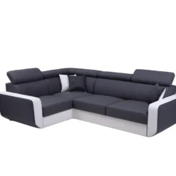 Canapé D'angle Convertible Et Réversible EMPERO N Gris Et Blanc