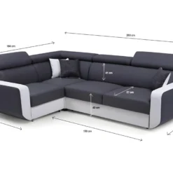 Canapé D'angle Convertible Et Réversible EMPERO N Gris Et Blanc -Promos Chesteris Boutique canape 21832217