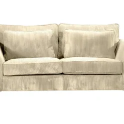 Canapé 2 Places Isla Velours Côtelé Beige - Beige