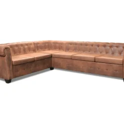 Canapé D'angle Chesterfield 6 Places Cuir Artificiel Marron 9 Canapé D'angle Chesterfield 6 Places Cuir Artificiel Marron -Promos Chesteris Boutique canape 21990419