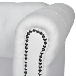 Canapé Chesterfield à 3 Places Cuir Synthétique Blanc -Promos Chesteris Boutique canape 21990489