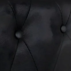 Canapé Chesterfield à 3 Places Cuir Synthétique Noir -Promos Chesteris Boutique canape 21990535