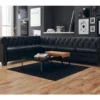 Canapé D'angle Chesterfield 6 Places Cuir Artificiel Noir