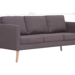 Canapé à 3 Places Tissu Taupe -Promos Chesteris Boutique canape 21990597