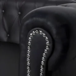 Canapé Chesterfield à 2 Places Cuir Synthétique Noir -Promos Chesteris Boutique canape 21990623