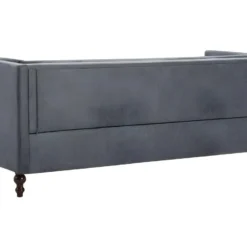 Canapé Chesterfield à 3 Places Revêtement En Tissu Gris -Promos Chesteris Boutique canape 21990735