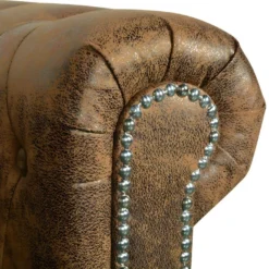 Canapé Chesterfield 3 Places Cuir Artificiel Marron -Promos Chesteris Boutique canape 21990879