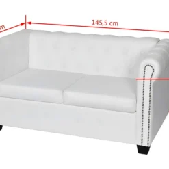 Canapé Chesterfield à 2 Places Et à 3 Places Blanc 18 Canapé Chesterfield à 2 Places Et à 3 Places Blanc -Promos Chesteris Boutique canape 21991035