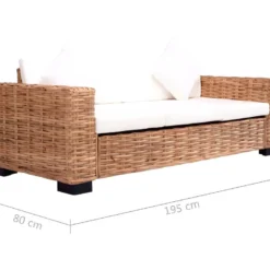 Canapé à 3 Places Rotin Naturel -Promos Chesteris Boutique canape 21991299