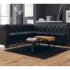Canapé D'angle Chesterfield 5 Places Cuir Synthétique Noir