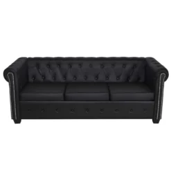 Canapé Chesterfield à 2 Places Et à 3 Places Noir -Promos Chesteris Boutique canape 21991463
