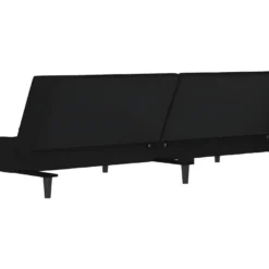 Canapé-lit à 2 Places Avec Deux Oreillers Noir Velours -Promos Chesteris Boutique canape 21991757