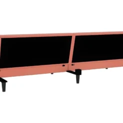 Canapé-lit 2 Places 2 Oreillers Et Repose-pied Rose Velours -Promos Chesteris Boutique canape 21992901