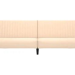 Canapé-lit à 2 Places Avec Repose-pied Crème Velours -Promos Chesteris Boutique canape 21993077