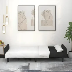 Canapé-lit à 2 Places Noir Velours -Promos Chesteris Boutique canape 21993591