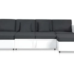 Canapé-lit Extensible à 4 Places Similicuir Blanc -Promos Chesteris Boutique canape 21994141