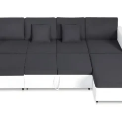 Canapé-lit Extensible à 4 Places Similicuir Blanc -Promos Chesteris Boutique canape 21994143