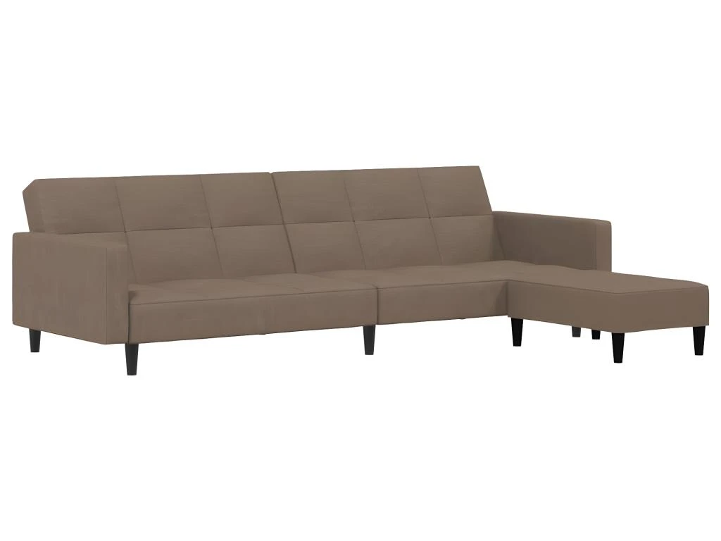 Canapé-lit à 2 Places Avec Tabouret Taupe Tissu Microfibre 3 Canapé-lit à 2 Places Avec Tabouret Taupe Tissu Microfibre – Image 3