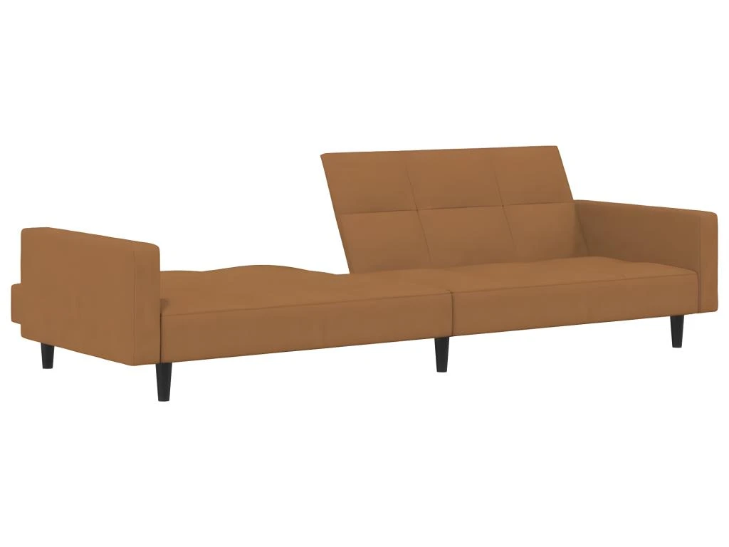 Canapé-lit à 2 Places Avec Tabouret Taupe Tissu Microfibre 6 Canapé-lit à 2 Places Avec Tabouret Taupe Tissu Microfibre – Image 6