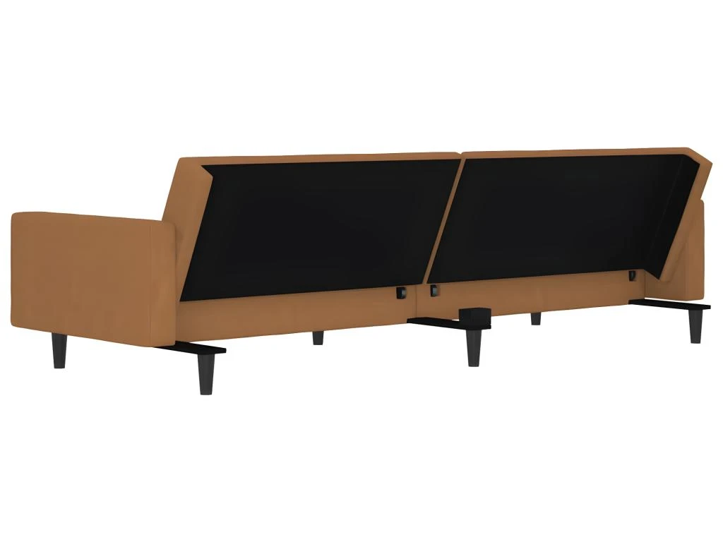 Canapé-lit à 2 Places Avec Tabouret Taupe Tissu Microfibre 8 Canapé-lit à 2 Places Avec Tabouret Taupe Tissu Microfibre – Image 8