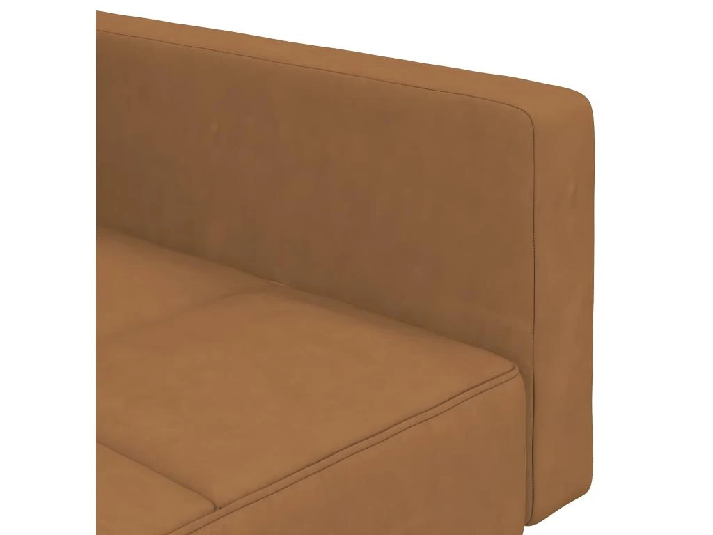 Canapé-lit à 2 Places Avec Tabouret Taupe Tissu Microfibre 10 Canapé-lit à 2 Places Avec Tabouret Taupe Tissu Microfibre – Image 10