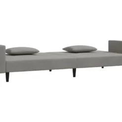 Canapé-lit à 2 Places Avec Deux Oreillers Gris Clair Velours -Promos Chesteris Boutique canape 21994601