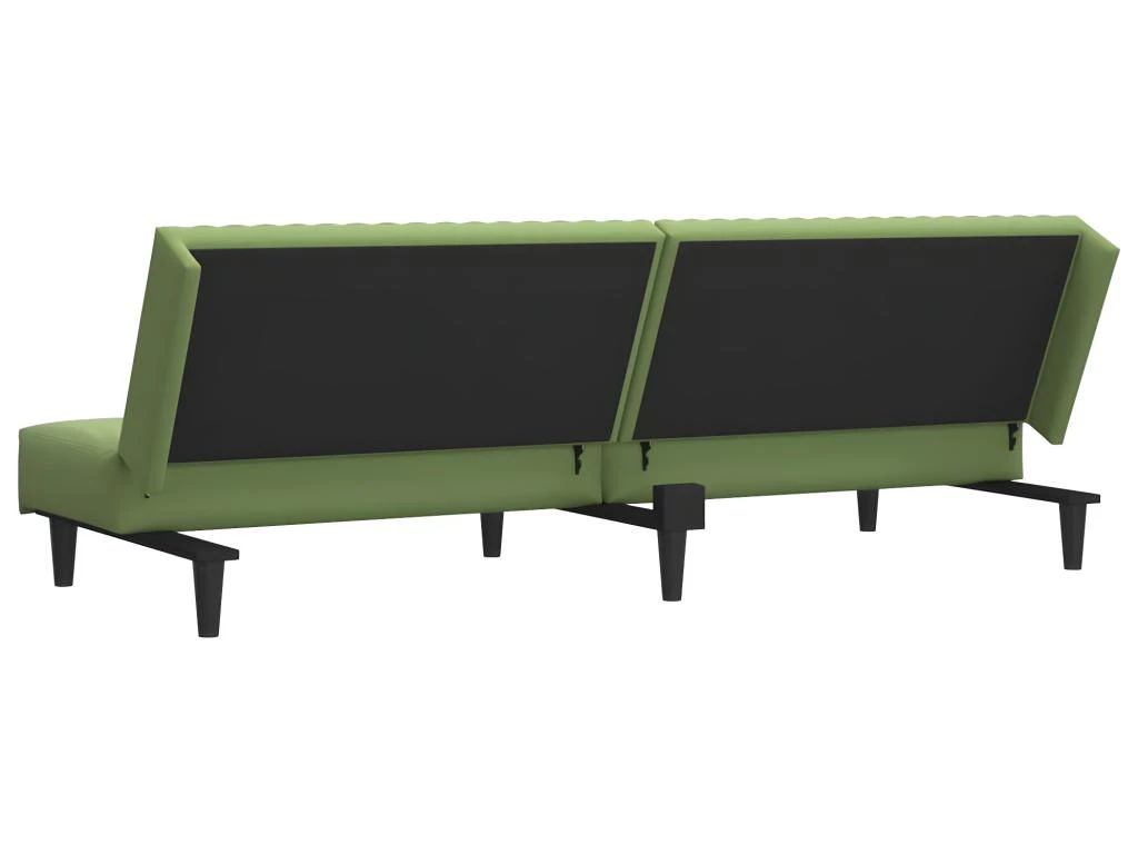 Canapé-lit à 2 Places Avec Repose-pied Vert Clair Velours 6 Canapé-lit à 2 Places Avec Repose-pied Vert Clair Velours – Image 6