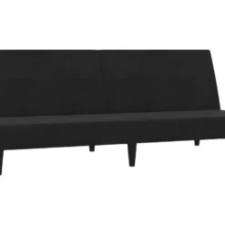 Canapé-lit à 2 Places Avec Tabouret Noir Tissu Microfibre -Promos Chesteris Boutique canape 21995351