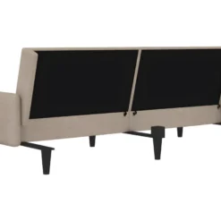 Canapé-lit à 2 Places Taupe Tissu Microfibre -Promos Chesteris Boutique canape 21995775