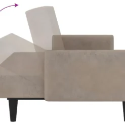 Canapé-lit à 2 Places Taupe Tissu Microfibre -Promos Chesteris Boutique canape 21995777