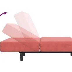 Canapé-lit à 2 Places Rose Velours -Promos Chesteris Boutique canape 21995817
