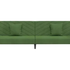 Canapé-lit à 2 Places Avec Deux Oreillers Vert Foncé Velours -Promos Chesteris Boutique canape 21995829
