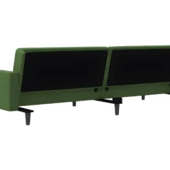 Canapé-lit à 2 Places Avec Deux Oreillers Vert Foncé Velours -Promos Chesteris Boutique canape 21995831