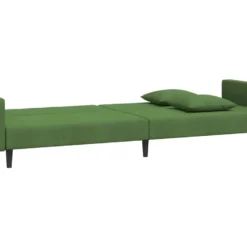 Canapé-lit à 2 Places Avec Deux Oreillers Vert Foncé Velours -Promos Chesteris Boutique canape 21995835