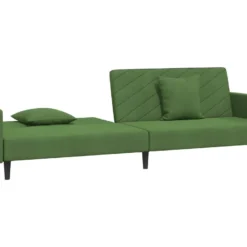 Canapé-lit à 2 Places Avec Deux Oreillers Vert Foncé Velours -Promos Chesteris Boutique canape 21995837