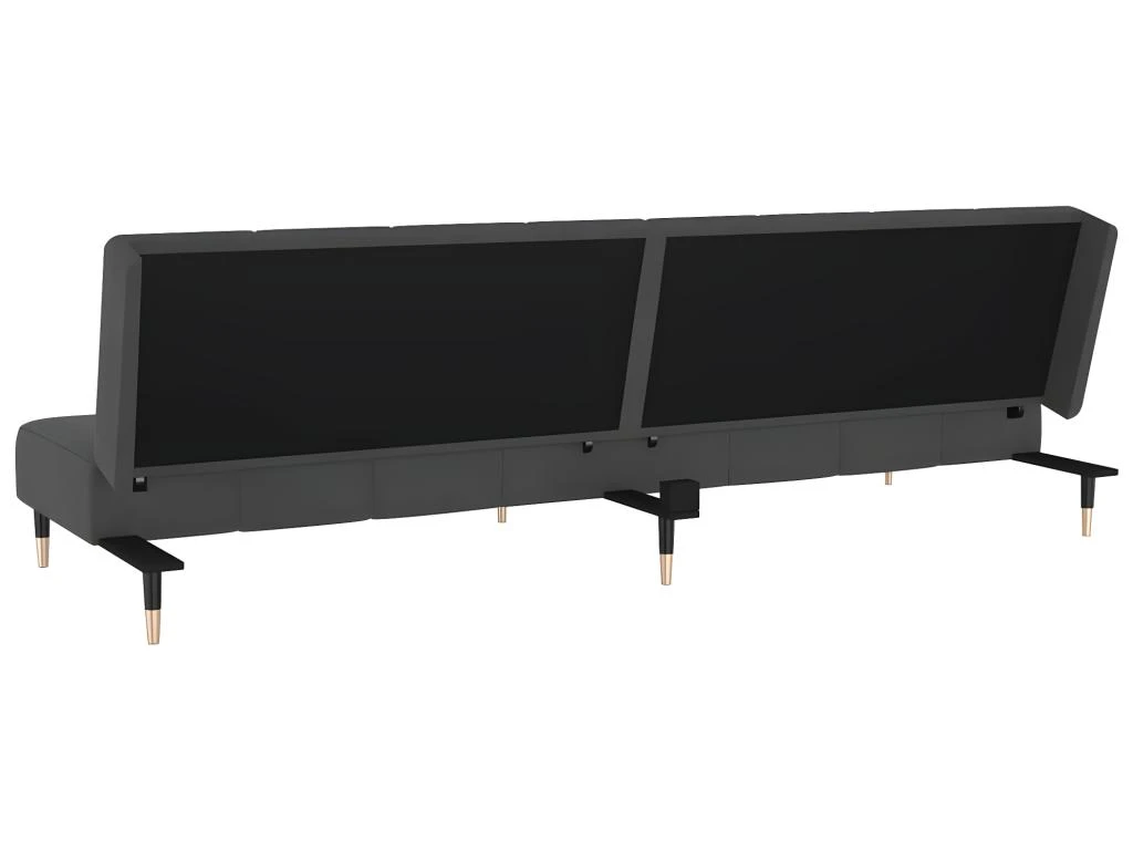 Canapé-lit à 2 Places Gris Foncé Velours 8 Canapé-lit à 2 Places Gris Foncé Velours – Image 8