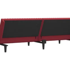 Canapé-lit à 2 Places Avec Repose-pied Rouge Bordeaux Velours -Promos Chesteris Boutique canape 21996303