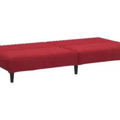 Canapé-lit à 2 Places Avec Repose-pied Rouge Bordeaux Velours -Promos Chesteris Boutique canape 21996305
