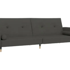 Canapé-lit à 2 Places Avec Repose-pied Gris Foncé Velours -Promos Chesteris Boutique canape 21996869
