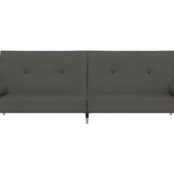 Canapé-lit à 2 Places Avec Repose-pied Gris Foncé Velours -Promos Chesteris Boutique canape 21996871