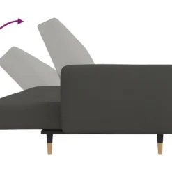 Canapé-lit à 2 Places Avec Repose-pied Gris Foncé Velours -Promos Chesteris Boutique canape 21996875