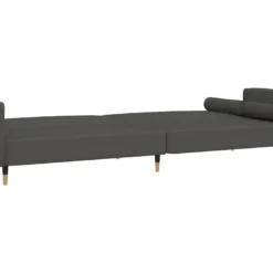 Canapé-lit à 2 Places Avec Repose-pied Gris Foncé Velours -Promos Chesteris Boutique canape 21996879