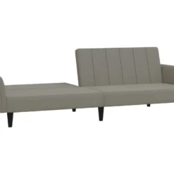 Canapé-lit à 2 Places Gris Clair Velours -Promos Chesteris Boutique canape 21997071