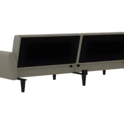 Canapé-lit à 2 Places Gris Clair Velours -Promos Chesteris Boutique canape 21997075