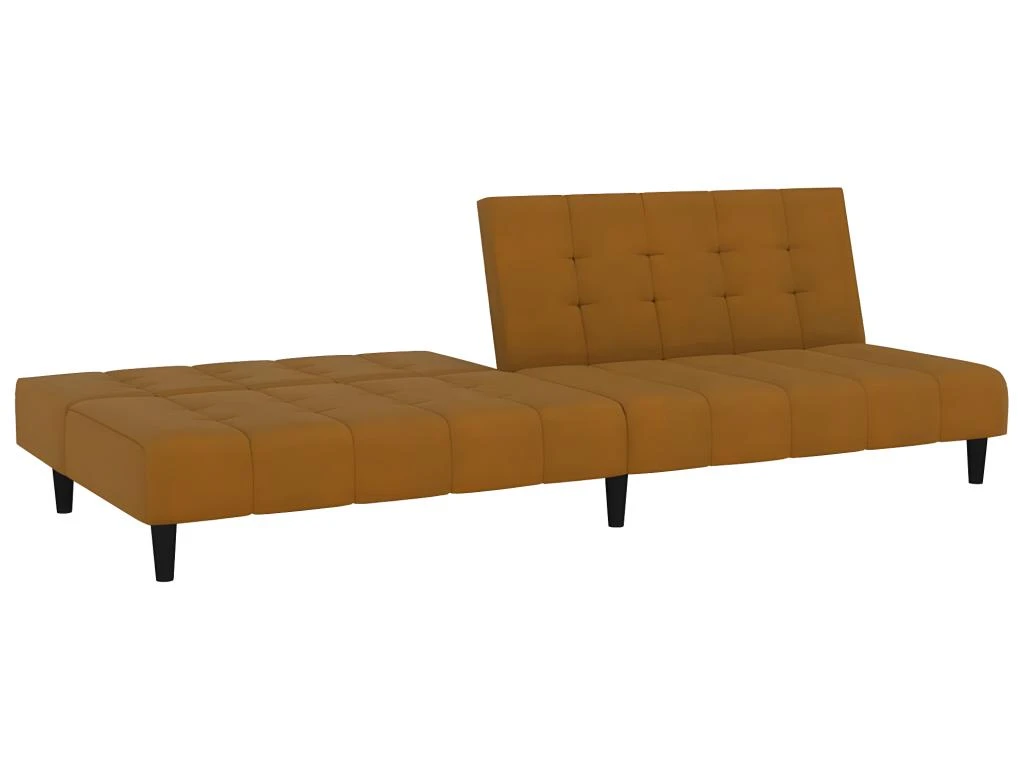 Canapé-lit à 2 Places Marron Velours 7 Canapé-lit à 2 Places Marron Velours – Image 7