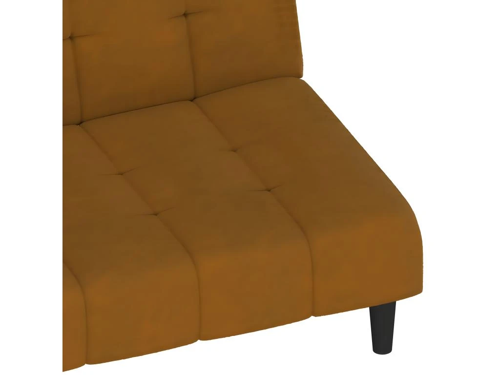 Canapé-lit à 2 Places Marron Velours 9 Canapé-lit à 2 Places Marron Velours – Image 9